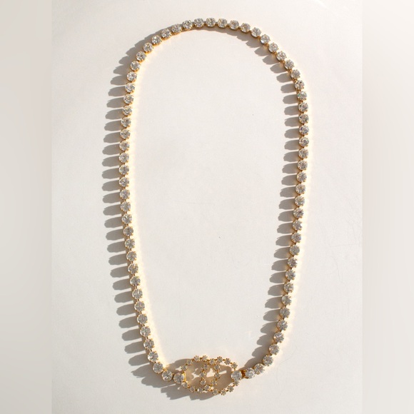 Chanel Vintage Barbie 1995 Crystal Rhinestone Embellished Chain Waist Gold Belt - Picture 3 of 16